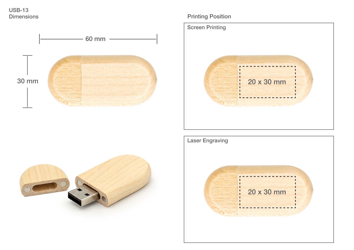 Wooden USB Print Details