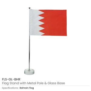 Bahrain Flag with Stand