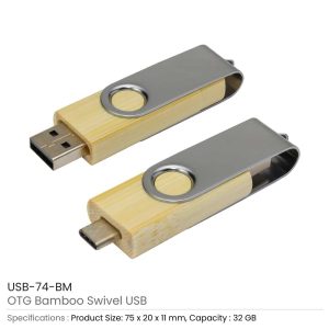 OTG Bamboo Swivel USB